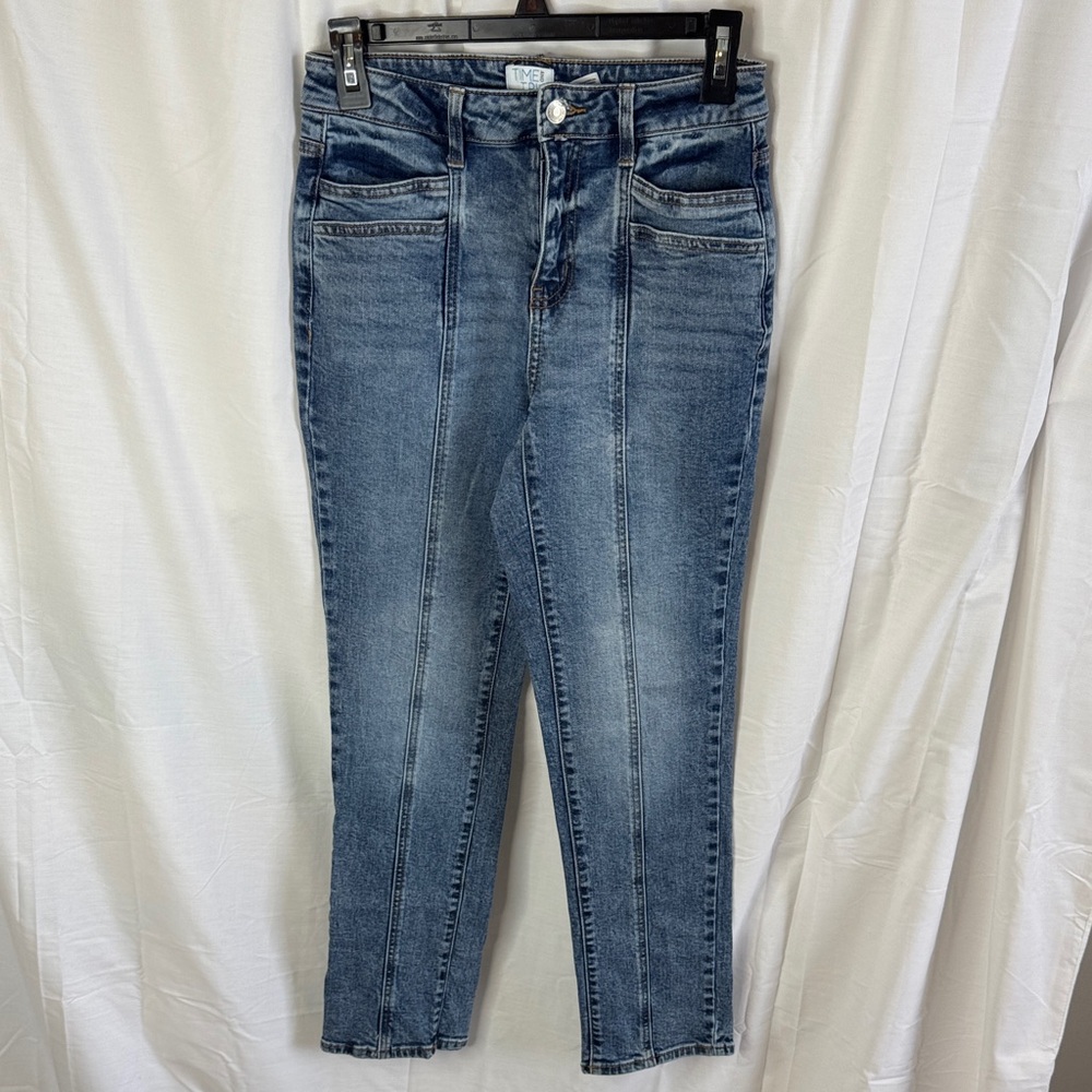 Time and Tru High-Rise Front-Seam Jeans in Medium Blue Wash